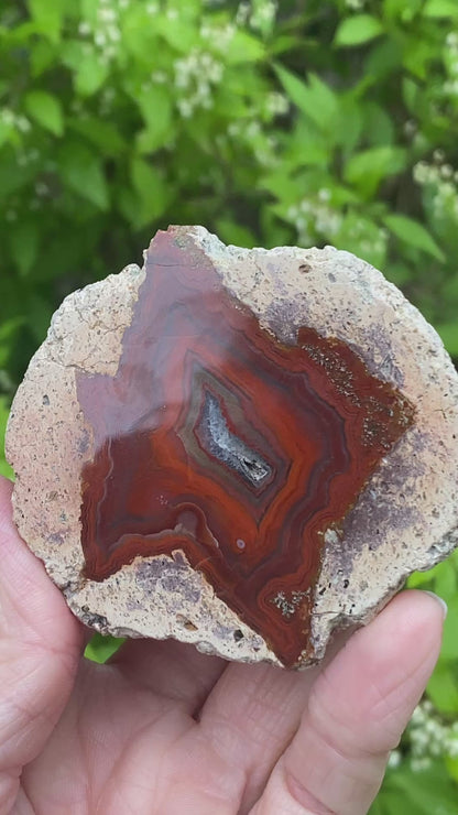 Vivid Red Thunder Egg Geode, Saxony Germany, St. Egidien