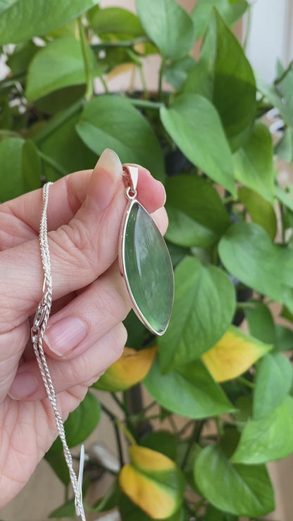 Jade Pendant, Sterling Silver