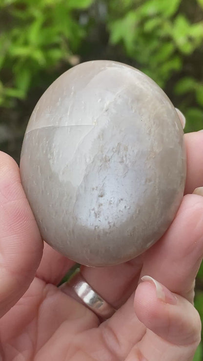 Black Moonstone Palm Stone, Gray Moonstone