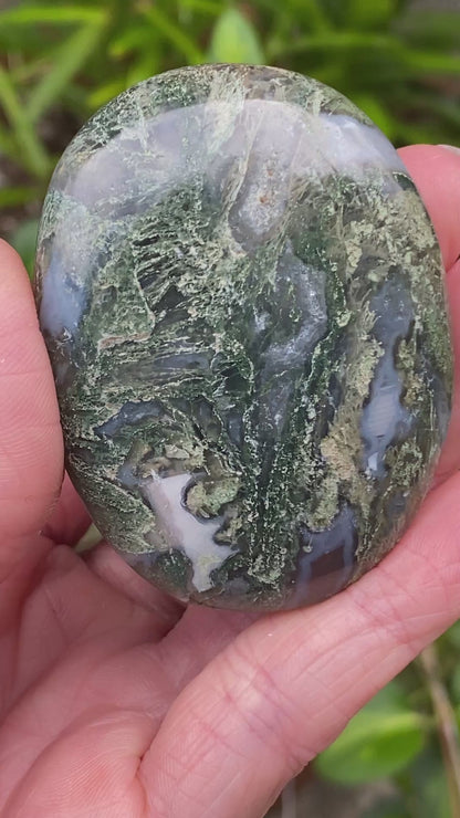 Moss Agate Palm Stone