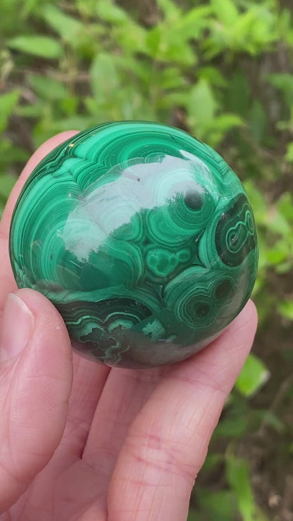 Malachite Sphere, Chatoyant
