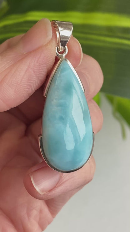 Larimar Pendant, .925 Sterling Silver