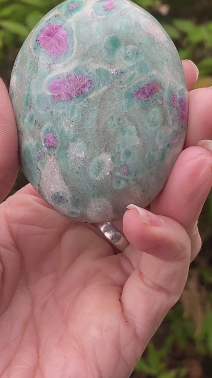 Ruby Fuchsite Palm Stone