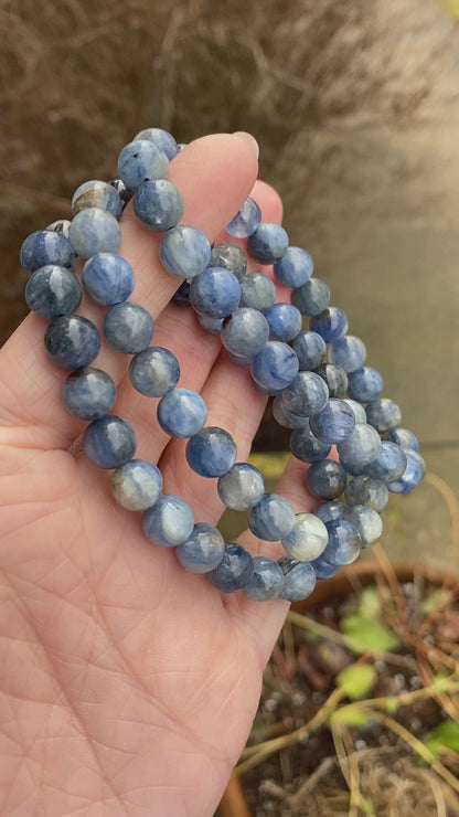 Kyanite Bead Bracelet, 8mm