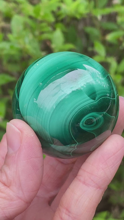 Malachite Sphere, Chatoyant
