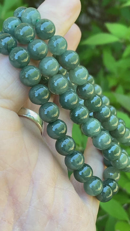 Green Burma Jade Bracelet, 8mm