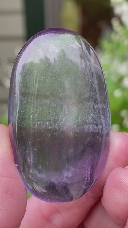 Purple Fluorite Palm Stone
