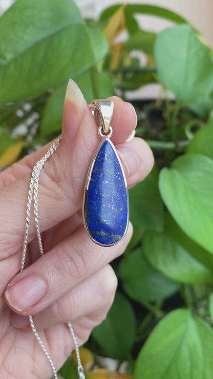 Lapis Lazuli Pendant, Sterling Silver