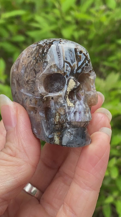 Turkish Stick Agate Skull, 2.1in