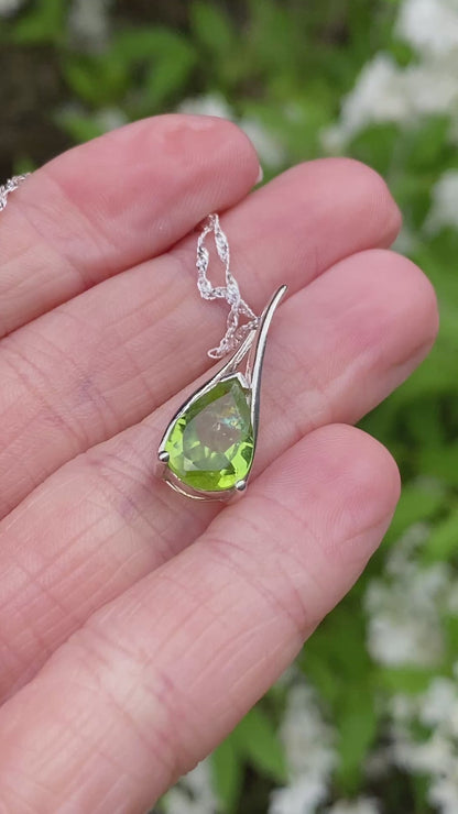Peridot Raindrop Pendant
