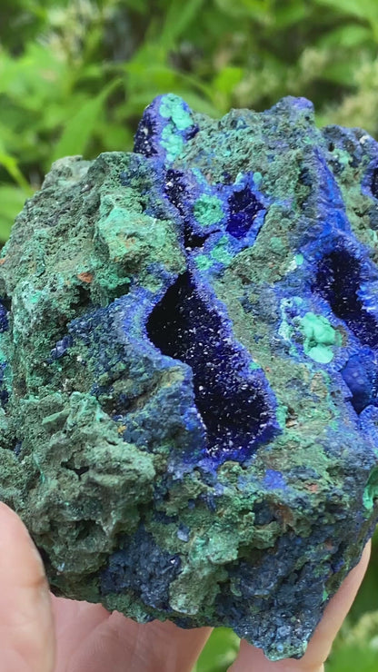 Azurite with Malachite