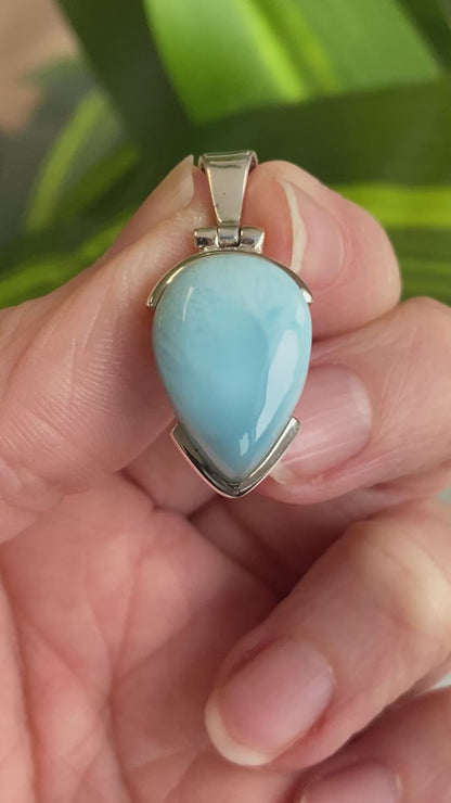 Larimar Pendant, .925 Sterling Silver