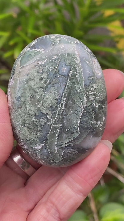 Moss Agate Palm Stone