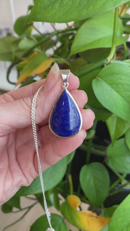 Lapis Lazuli Pendant, Sterling Silver