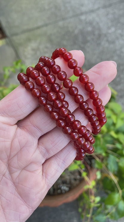 Carnelian Bracelet, 6mm