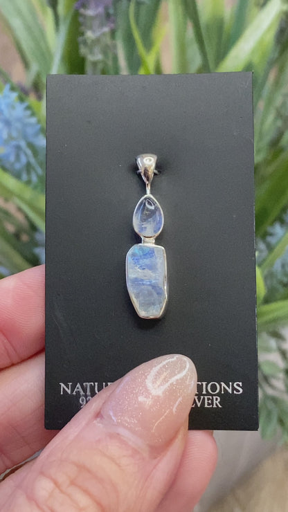 Rainbow Moonstone Pendant, .925 Sterling