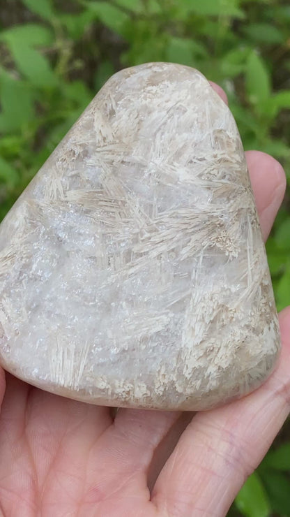 Natrolite Palm Stone with Rinkite