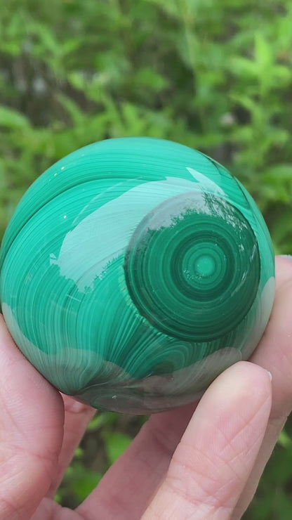 Malachite Sphere, Chatoyant