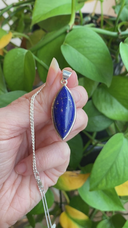 Lapis Lazuli Pendant, Sterling Silver