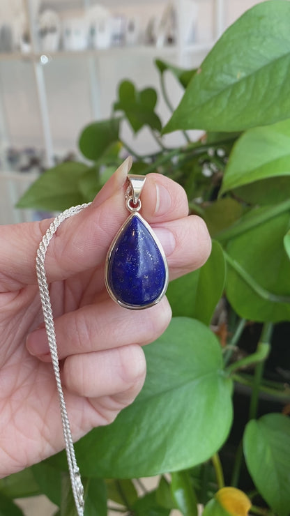 Lapis Lazuli Pendant, Sterling Silver