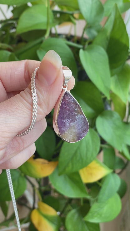 Raw Ametrine Pendant, Sterling Silver