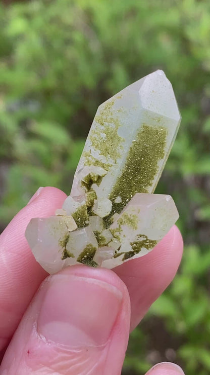 Lime Epidote on Quartz, Turkey