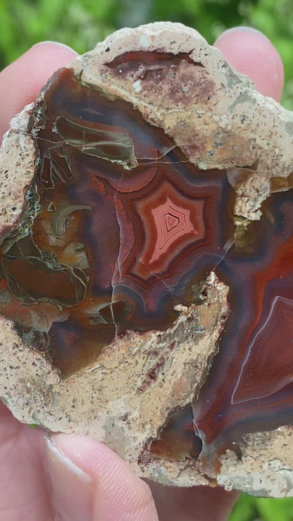Vivid Red Thunder Egg Geode, Saxony Germany, St. Egidien