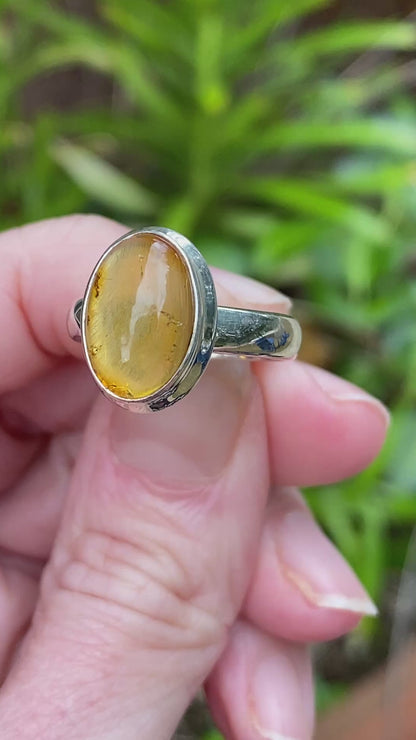 Baltic Amber RIng, Size 6.5