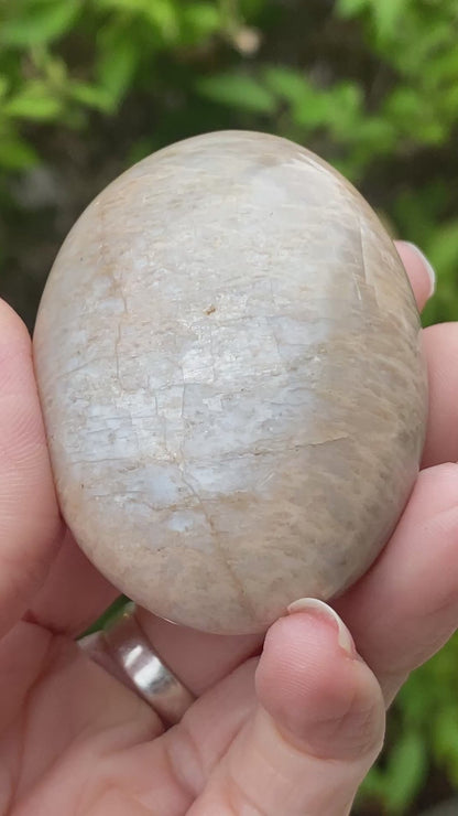 Black Moonstone Palm Stone, Gray Moonstone
