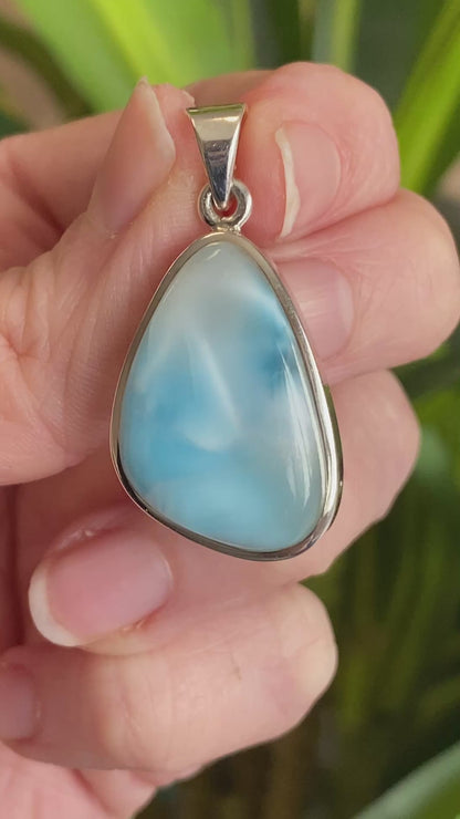 Larimar Pendant, .925 Sterling Silver