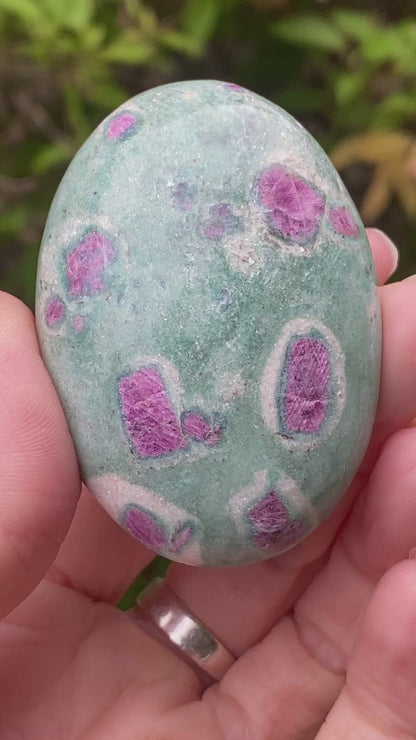 Ruby Fuchsite Palm Stone