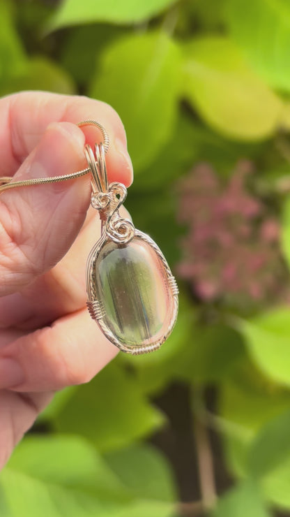 Bronze Rutile Wire Wrapped Pendant Necklace, 14k Gold Fill, Includes Chain, Made in Store