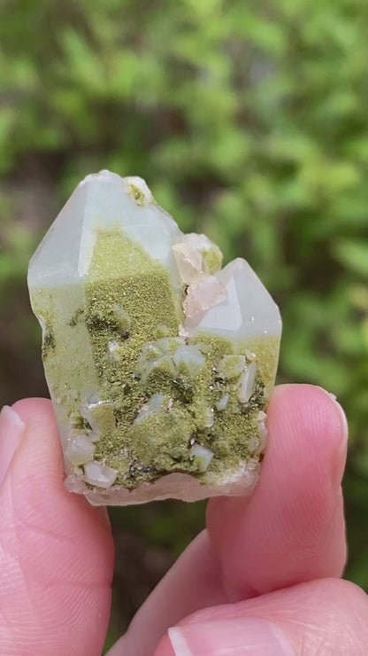 Lime Epidote on Quartz, Turkey