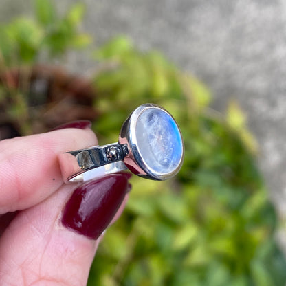 Moonstone Ring, Size 7, Sterling Silver