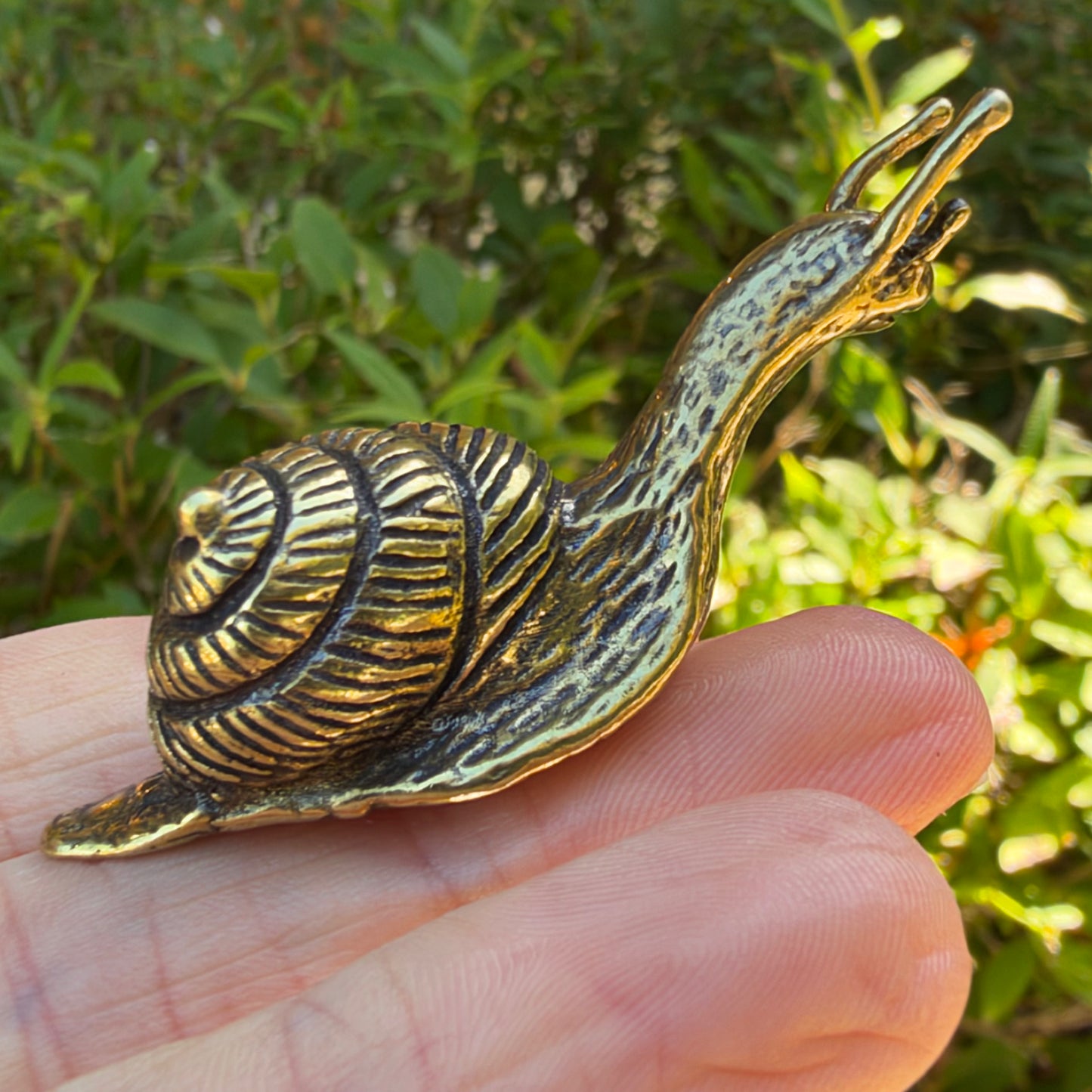 Snail Figurine, Solid Brass Spirit Animal