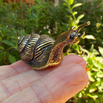 Snail Figurine, Solid Brass Spirit Animal