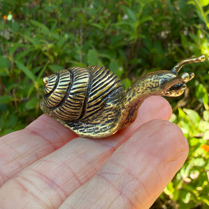 Snail Figurine, Solid Brass Spirit Animal