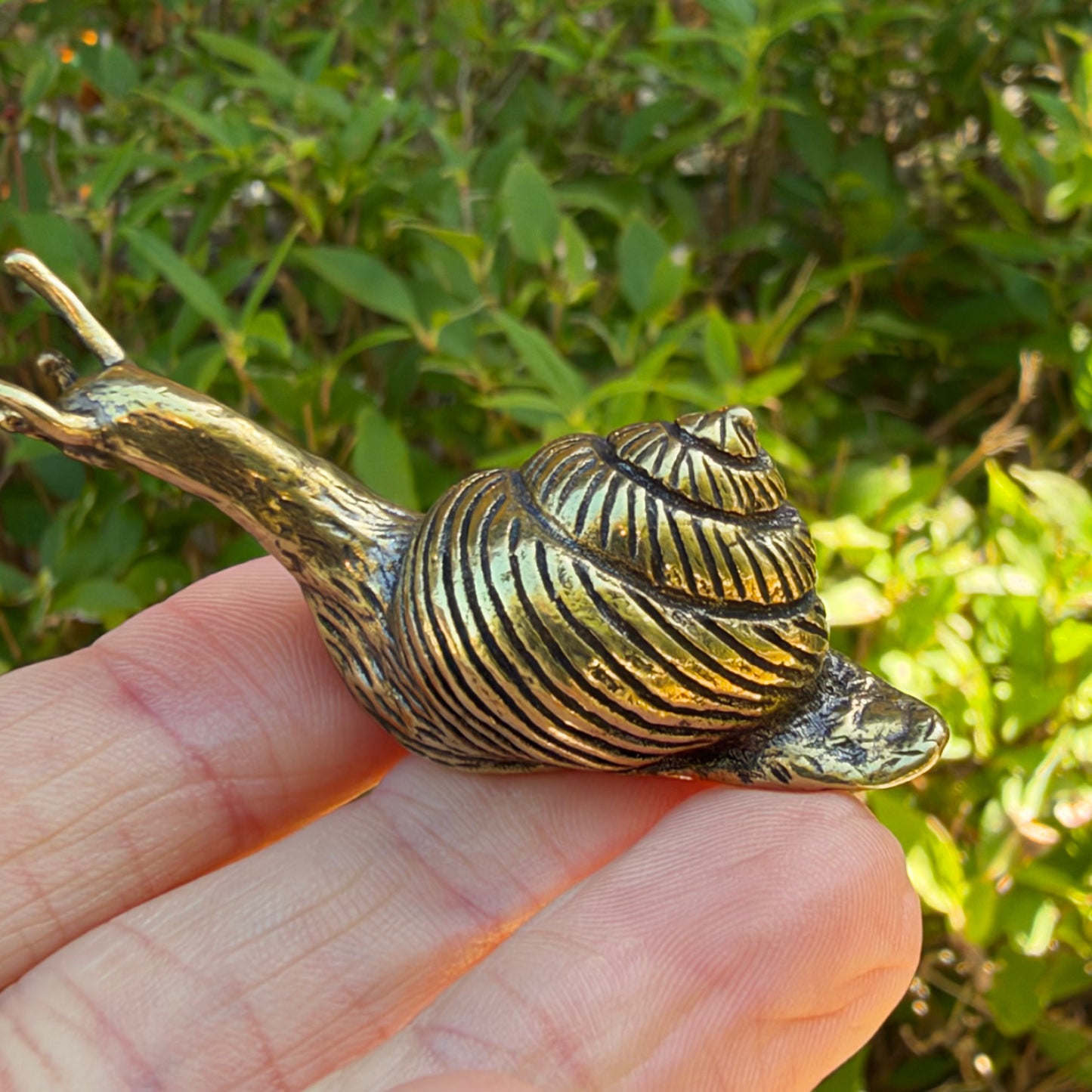 Snail Figurine, Solid Brass Spirit Animal