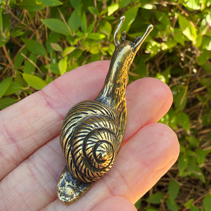 Snail Figurine, Solid Brass Spirit Animal