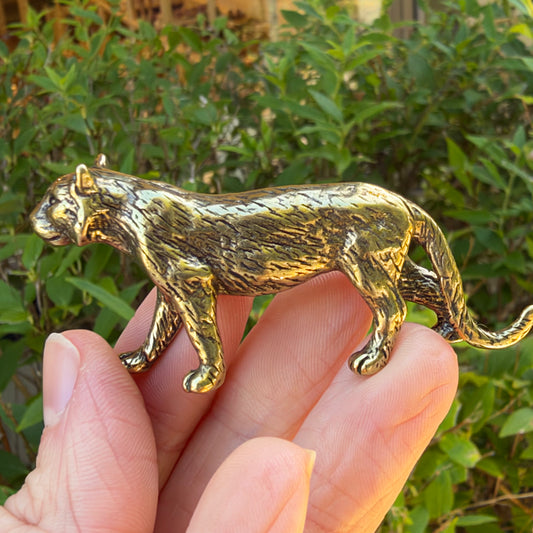 Tiger Figurine, Solid Brass Spirit Animal