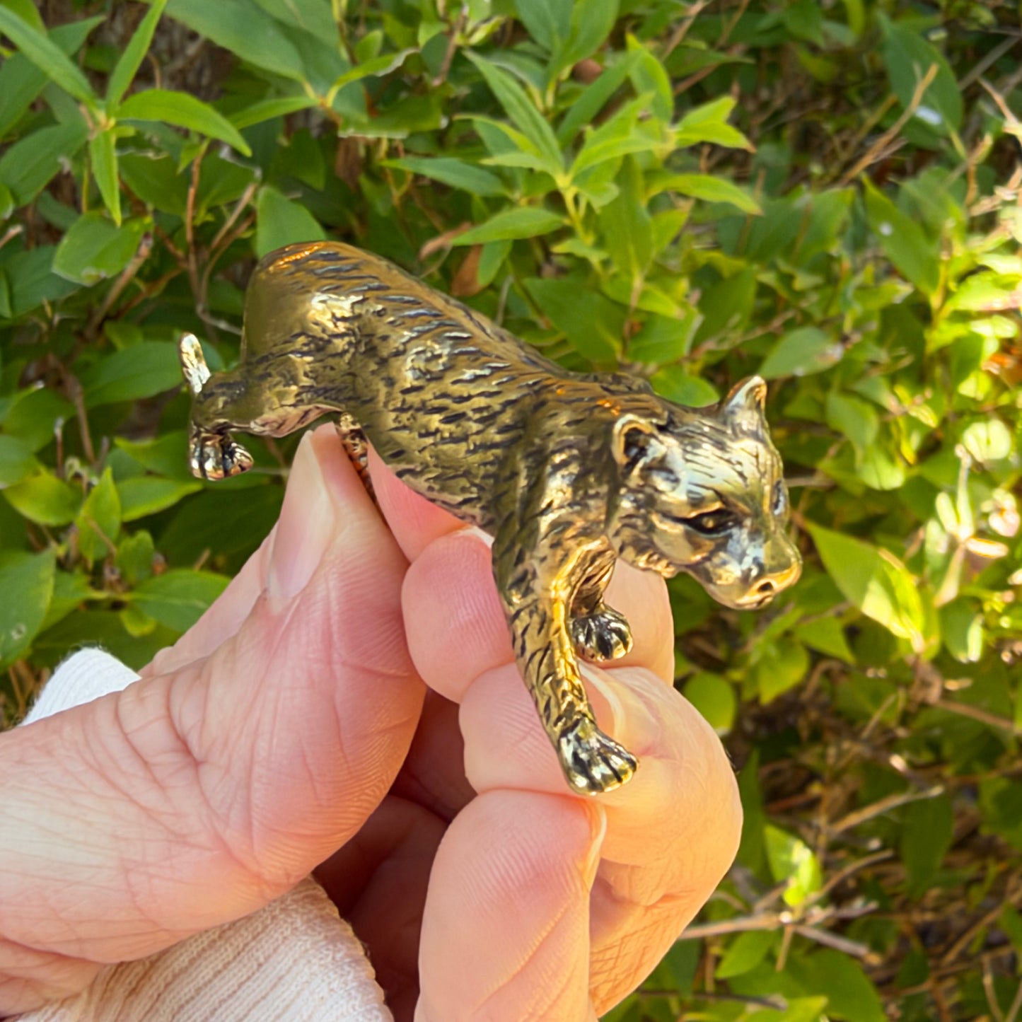 Tiger Figurine, Solid Brass Spirit Animal