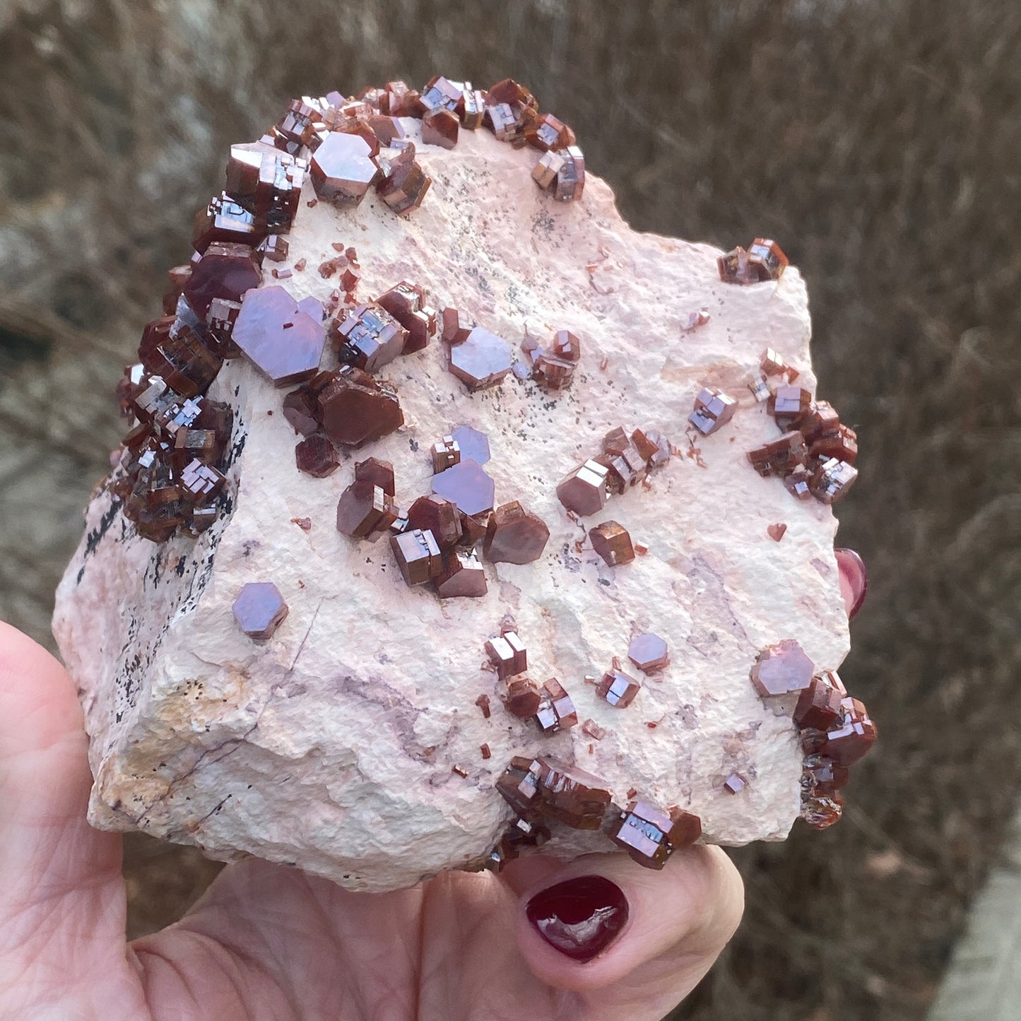 Vanadinite on Matrix, Lusturous