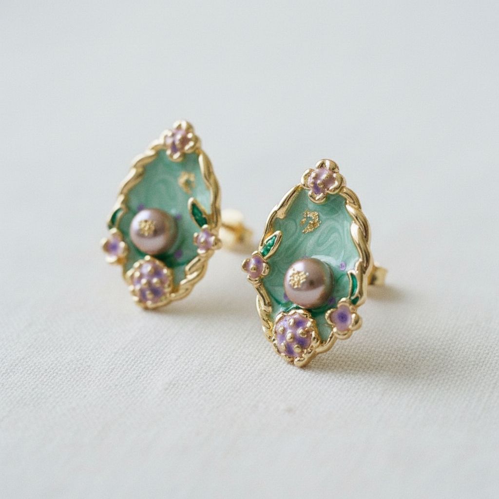 Vintage Inspired Earrings, Gold
