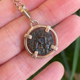Ancient Biblical Coin Pendant Necklace, Widow's Mite, Prutah