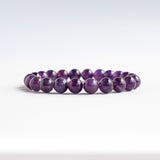 Dark Purple Amethyst Bracelet, 8mm Bead