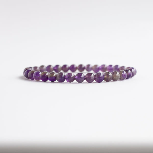 Amethyst Bead Bracelet, 6mm