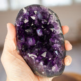 Uruguay Amethyst Crystal With Iron Stand, High Grade Amethyst