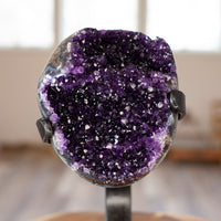 Uruguay Amethyst Crystal With Iron Stand, High Grade Amethyst