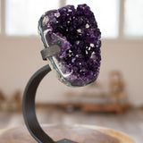 Uruguay Amethyst Crystal With Iron Stand, High Grade Amethyst
