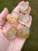Golden Healer Quartz Heart, Yellow Hematoid Quartz Heart